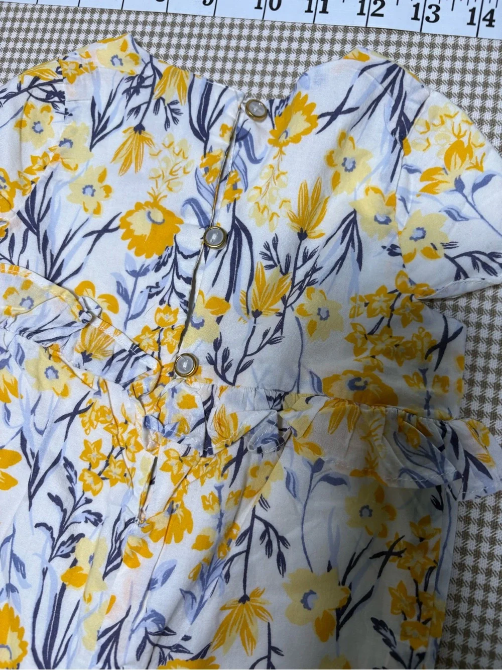 Rachel Zoe Yellow and White Floral Ruffle Jumpsuit Size 12 Months